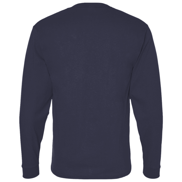 Bella + Canvas Youth 6oz. Heavyweight Long Sleeve Tee, Navy, Back view
