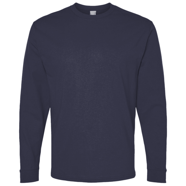 Bella + Canvas Youth 6oz. Heavyweight Long Sleeve Tee, Navy, Front view
