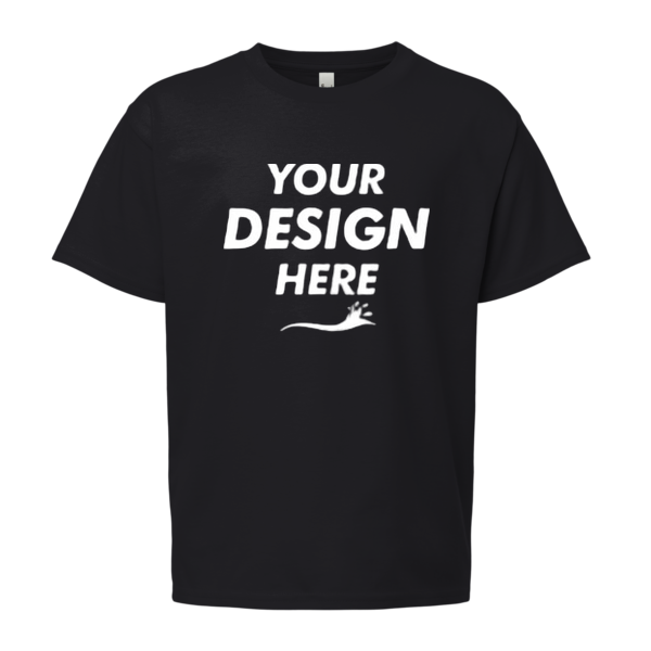 Bella + Canvas Youth 6oz. Heavyweight Tee, Black, Front view, Mockup