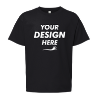Bella + Canvas Youth 6oz. Heavyweight Tee, Black, Front view, Mockup