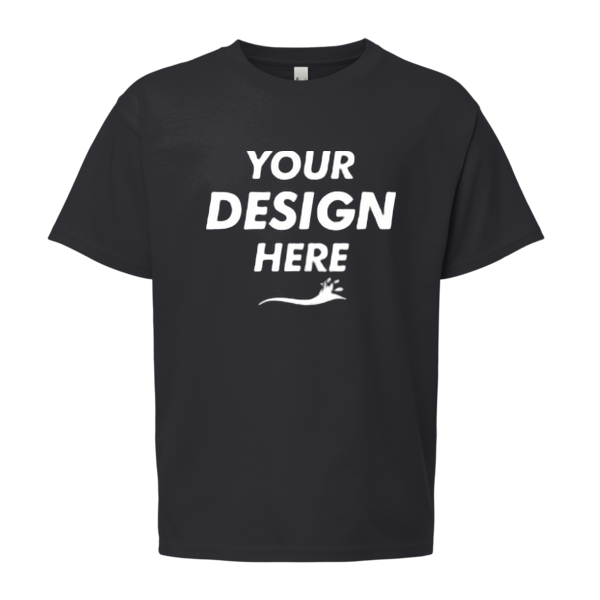 Bella + Canvas Youth 6oz. Heavyweight Tee, Dark Grey, Front view, Mockup