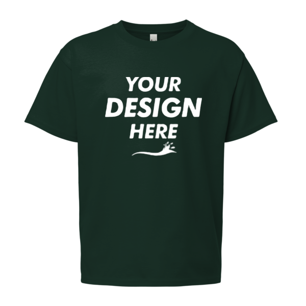 Bella + Canvas Youth 6oz. Heavyweight Tee, Forest, Front view, Mockup