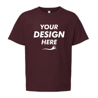 Bella + Canvas Youth 6oz. Heavyweight Tee, Maroon, Front view, Mockup
