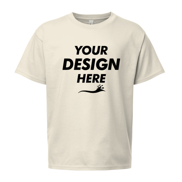 Bella + Canvas Youth 6oz. Heavyweight Tee, Natural, Front view, Mockup