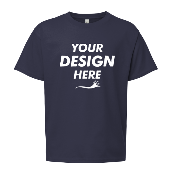 Bella + Canvas Youth 6oz. Heavyweight Tee, Navy, Front view, Mockup