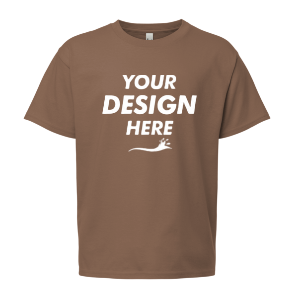 Bella + Canvas Youth 6oz. Heavyweight Tee, Vintage Brown, Front view, Mockup