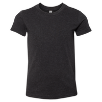Bella + Canvas Youth CVC Jersey Tee, Black Heather, Front view