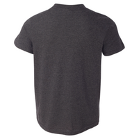 Bella + Canvas Youth CVC Jersey Tee, Dark Grey Heather, Back view