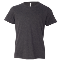 Bella + Canvas Youth CVC Jersey Tee, Dark Grey Heather, Front view