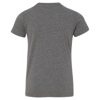 Bella + Canvas Youth CVC Jersey Tee, Deep Heather, Back view