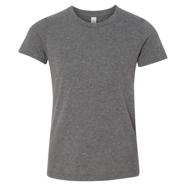 Bella + Canvas Youth CVC Jersey Tee, Deep Heather, Front view