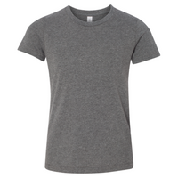 Bella + Canvas Youth CVC Jersey Tee, Deep Heather, Front view