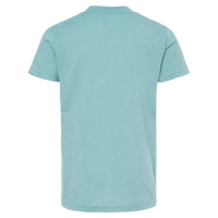 Bella + Canvas Youth CVC Jersey Tee, Heather Blue Lagoon, Back view