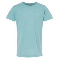 Bella + Canvas Youth CVC Jersey Tee, Heather Blue Lagoon, Front view