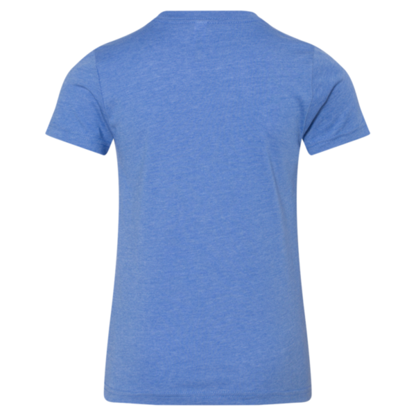 Bella + Canvas Youth CVC Jersey Tee, Heather Columbia Blue, Back view