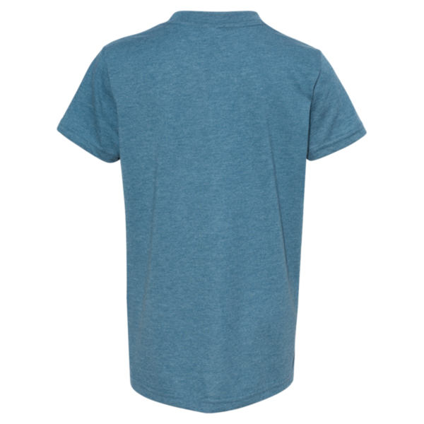 Bella + Canvas Youth CVC Jersey Tee, Heather Deep Teal, Back view