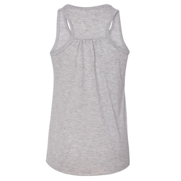 Bella + Canvas Youth Flowy Racerback Tank, Athletic Heather, Back view