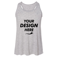 Bella + Canvas Youth Flowy Racerback Tank, Athletic Heather, Front view, Mockup