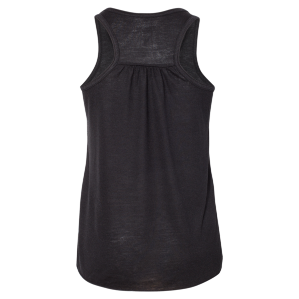 Bella + Canvas Youth Flowy Racerback Tank, Black, Back view