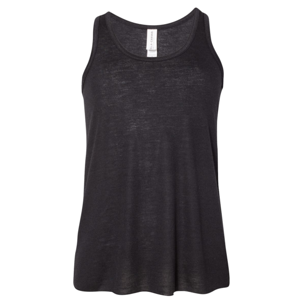 Bella + Canvas Youth Flowy Racerback Tank, Black, Front view