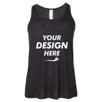 Bella + Canvas Youth Flowy Racerback Tank, Black, Front view, Mockup