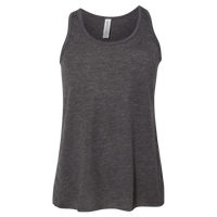 Bella + Canvas Youth Flowy Racerback Tank, Dark Grey Heather, Front view
