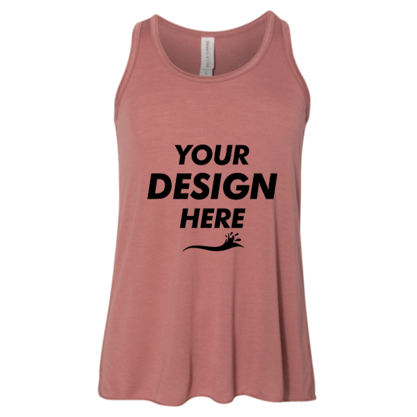 Bella + Canvas Youth Flowy Racerback Tank, Mauve, Front view, Mockup