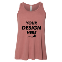 Bella + Canvas Youth Flowy Racerback Tank, Mauve, Front view, Mockup