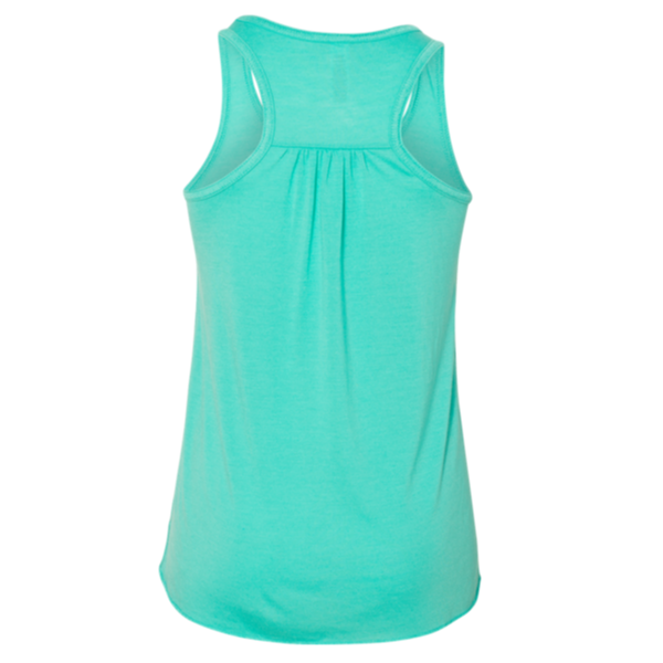 Bella + Canvas Youth Flowy Racerback Tank, Teal, Back view