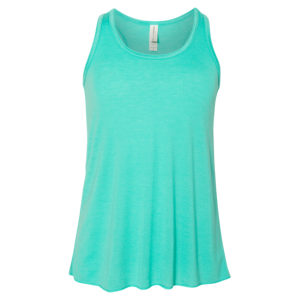 Bella + Canvas Youth Flowy Racerback Tank, Teal, Front view