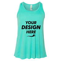 Bella + Canvas Youth Flowy Racerback Tank, Teal, Front view, Mockup