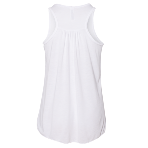 Bella + Canvas Youth Flowy Racerback Tank, White, Back view