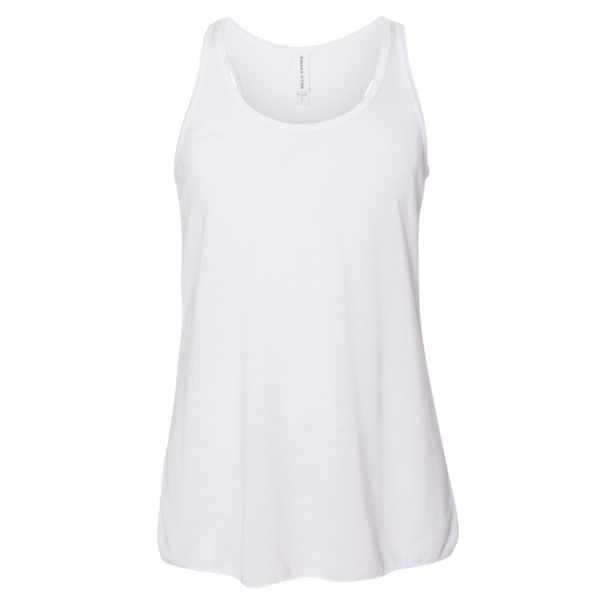 Bella + Canvas Youth Flowy Racerback Tank, White, Front view
