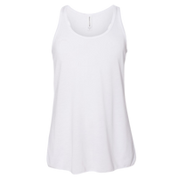 Bella + Canvas Youth Flowy Racerback Tank, White, Front view