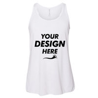 Bella + Canvas Youth Flowy Racerback Tank, White, Front view, Mockup