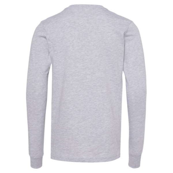 Bella + Canvas Youth Heather CVC Long Sleeve Tee, Athletic Heather, Back view