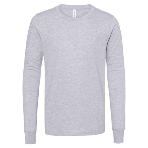 Bella + Canvas Youth Heather CVC Long Sleeve Tee, Athletic Heather, Front view