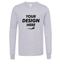 Bella + Canvas Youth Heather CVC Long Sleeve Tee, Athletic Heather, Front view, Mockup