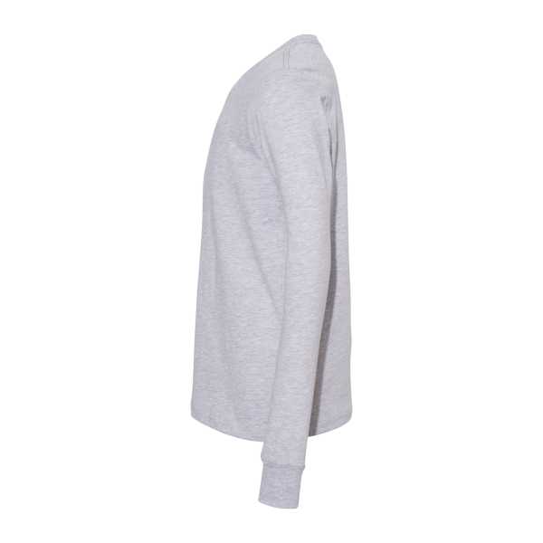 Bella + Canvas Youth Heather CVC Long Sleeve Tee, Athletic Heather, Left Sleeve view