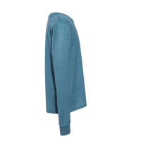 Bella + Canvas Youth Heather CVC Long Sleeve Tee, Heather Deep Teal, Right Sleeve view