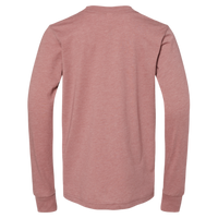 Bella + Canvas Youth Heather CVC Long Sleeve Tee, Heather Mauve, Back view