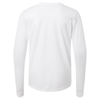 Bella + Canvas Youth Heather CVC Long Sleeve Tee, Solid White Blend, Back view