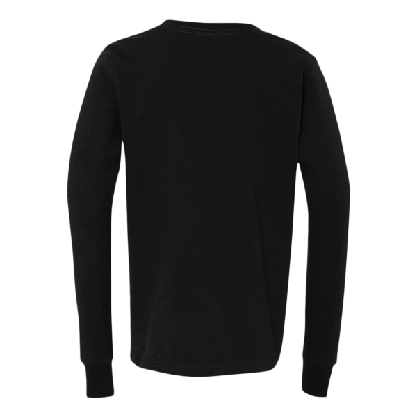 Bella + Canvas Youth Jersey Long Sleeve Tee, Black, Back view