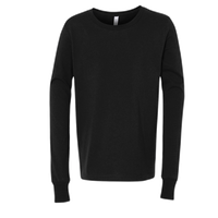 Bella + Canvas Youth Jersey Long Sleeve Tee, Black, Front view
