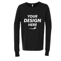 Bella + Canvas Youth Jersey Long Sleeve Tee, Black, Front view, Mockup