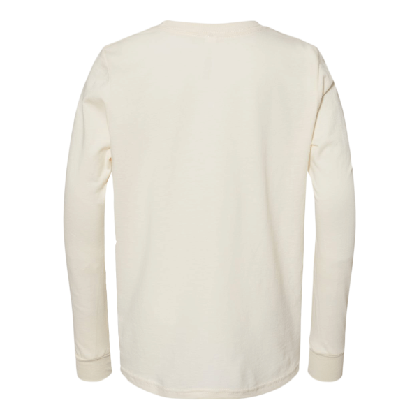 Bella + Canvas Youth Jersey Long Sleeve Tee, Natural, Back view