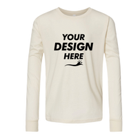 Bella + Canvas Youth Jersey Long Sleeve Tee, Natural, Front view, Mockup