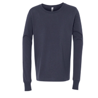 Bella + Canvas Youth Jersey Long Sleeve Tee, Navy, Front view