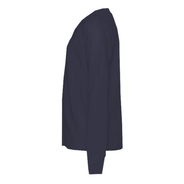 Bella + Canvas Youth Jersey Long Sleeve Tee, Navy, Left Sleeve view
