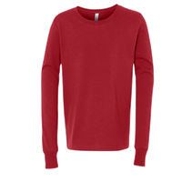 Bella + Canvas Youth Jersey Long Sleeve Tee, Red, Front view